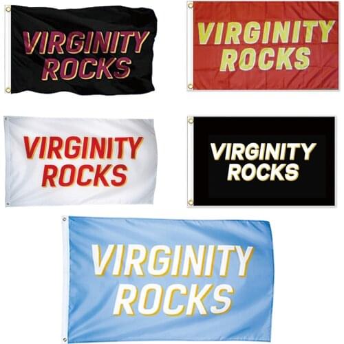 Virginity Rocks Flag 3x5FT Team banner150X90CM 100D Polyester VR Flag Custom Flag
