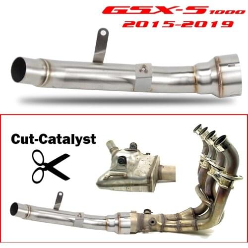 GSX-S1000 Slip-on exhaust decat cut-catalyst middle link pipe down pipe elbow escape for Suzuki GSX-S1000 GSX-S1000F 2015-2019