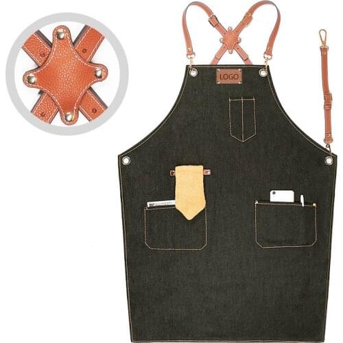 Cowboy Work Apron Western Restaurant Hairdresser Coffee Cafe Shop Works Clothes For Men Chef Waiter Cooking Kitchen Aprons