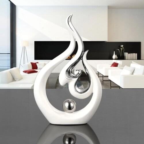 Creative Fire Shape Ceramic Accessories Home Living Room Desk Furnishing Decoration Coffee Table Figurines Crafts
