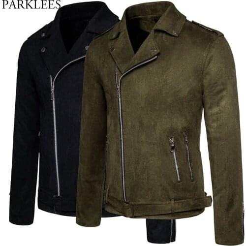 Mens Motorcycle Suede Jacket 2020 Brand Windbreaker Jackets and Coats Men Casual Slim Outwear Oblique Zipper Streetwear Overcoat