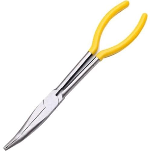 2021 New Long Reach 11 Inch Plier Curved Straight Needle Nose 90-Degree Angled Spark Plug Wire Removal Clamp Car Repair Tools