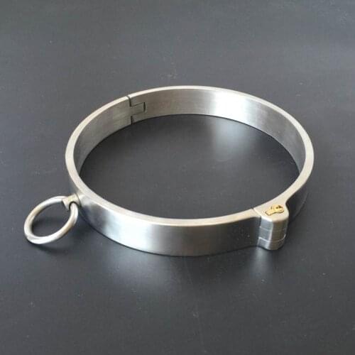 New 304 Stainless Steel Lockable Neck Collar Bdsm Bondage Restraints Choking Ring Slave Fetish SM Games Sex Toys For Women Man