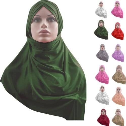 One Piece Amira Muslim Women Hijab Pull On Instant Scarf Turban Headscarf Shawl Wrap Full Cover Islamic Prayer Caps Hats Arab