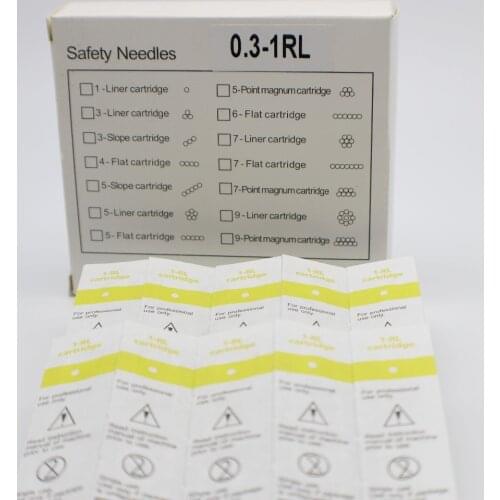 100pcs/box 0.3mm 3RL Disposable Sterilized Tattoo Needles non-toxic plastic Cartridge Needles For Permanent Makeup Machine