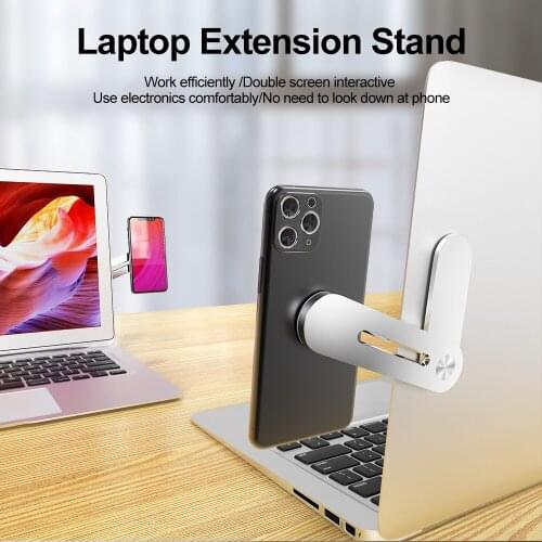 Phone Stand Holder Screen Support Hoder Laptop Side Mount Connect Dual Monitor Display Tablet Bracket Clip Adjustable