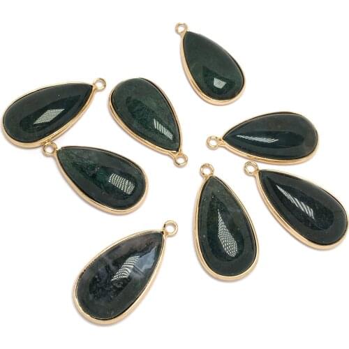 Natural Stone Pendant Water Drop Shape Charms Pendants For Jewelry Making DIY Necklace Accessories Reiki Healing Gift