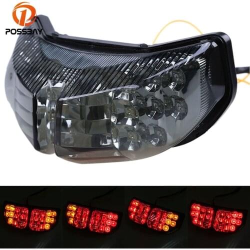 POSSBAY Motorcycle Integrated LED Rear Turn Signal Tail Light Stop Luces Fit for Yamaha FZ1 FZ8 2007 2008 2009 2010 2011 2012