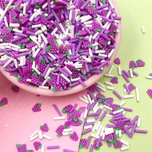 100g/lot Mixed Purple Grape Clay Sprinkles for Crafts Making Polymer Slice DIY Nail Art Decoration Slimes Filling Accessories