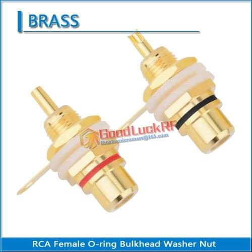 RCA Female O-ring Bulkhead Panel Mount Washer Nut audio and video connection Brass lotus AV bus audio terminal RF connector
