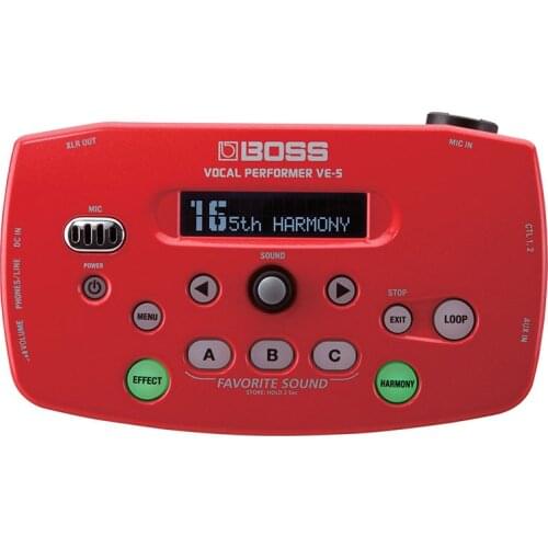 Roland BOSS VE-5 Vocal Harmonist Guitar Effect Processor Harmony Effect (Red Color)