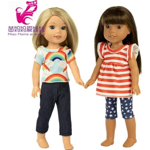 Shirt denim pants for ag 14.5 inch Wellie Wishers doll clothes Camille Ashlyn Kendall Emerson sharon doll clothes