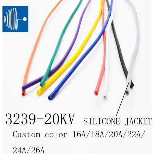 SHENGPAI UL3239 20KV Silicone Jacket single copper 1/2M standard copper wire electric cable 20/22/24/26AWG with custom color