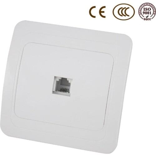 Wall Telephone Socket, EU / Russia Standard Tel Outlet, Ivory White, AC 110~250V