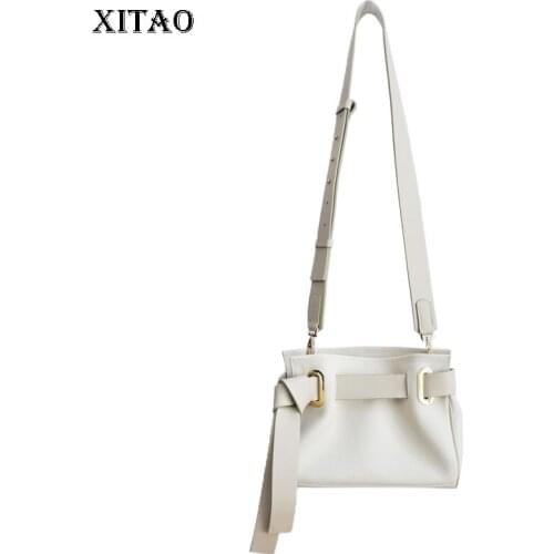 XITAO Fashion Casual Women Shoulder Bags New Bow Belt Decoration Wide Shoulder Strap Crossbody Bag Solid Color All-match WMD3672