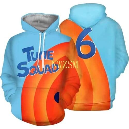 Space Jam Cosplay Hoodie Pullover 3D Printed Hooded Sweatshirt Men Women Casual Streetwear Zip Up Jacket Coat