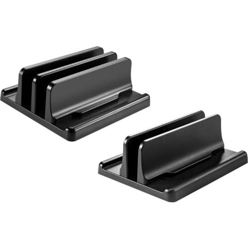 Vertical Laptop Stand ABS Dual Laptop Holder with Adjustable Dock for Chromebook/Gaming Laptops