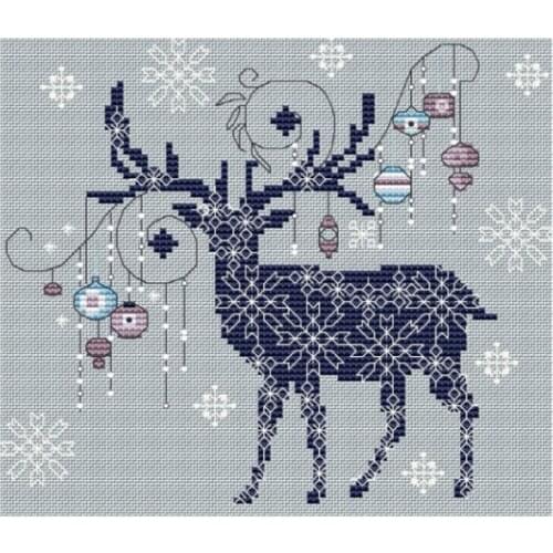 GG Cross stitch RS cotton comes with no prints New Year deer DIY Handmade Needlework For Embroidery 14ct Cross Stitch Sets
