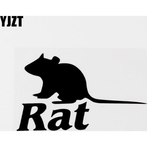 YJZT 13.3CM×8.3CM Funny Animal Rat Vinyl Car-styling Car Sticker Decal Black/Silver 8C-0586