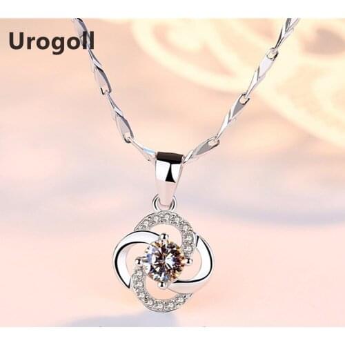 Classic 925 Sterling Silver Fine Jewelry Pendant Necklaces For Women Party Jewelry AAA Zirconia Pendant Necklace Gift