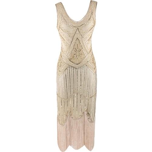 XS XXL NEW SIZE Women Flapper Dress Roaring 20s Gatsby Costume Fringed Sequin Dresses Cocktail party dress vestidos
