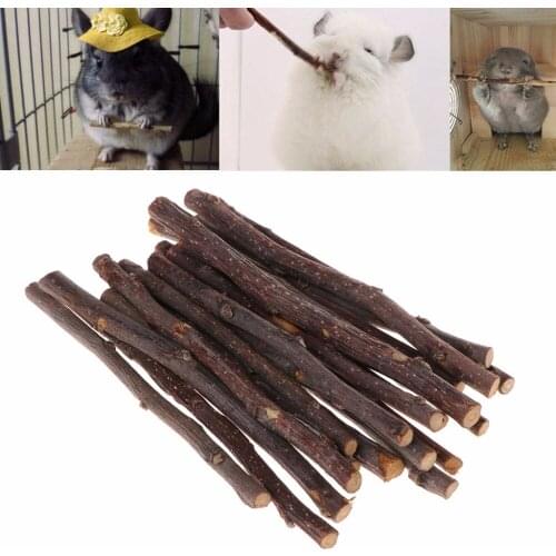 20pcs Small Pet Chew Stick Toy Tree Branch Hamster Squirrel Natural Toys Parrots Rabbits Small Animal Supplies C42