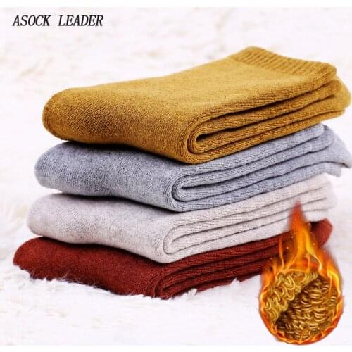 1 Pair Men Socks Winter New Cotton Thick warm Candy Colors Casual Mans Business Socks Towel Socks