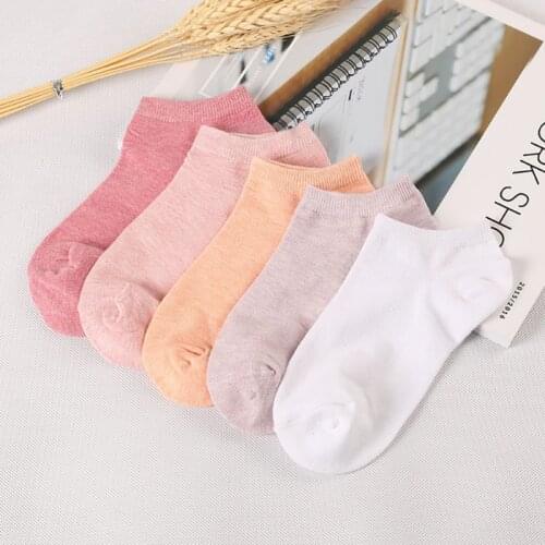 1 Pair Summer Autumn Women Cotton Sports Invisible Socks Japanese Cute Candy Color Boat Socks