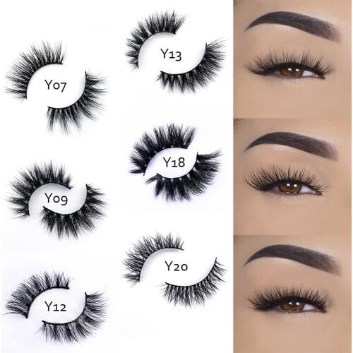 10 Pairs per lot 3D Real Mink Lashes 15mm Length Wholesale Bulk Natural Think Luxury Fluffy Eyelashes