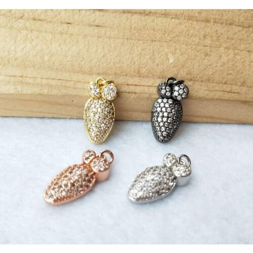 10 Pieces Tiny CZ crystal Charm Jewelry CZ zircon Stone Micro pave Pendant Finding DIY necklace for women PD967