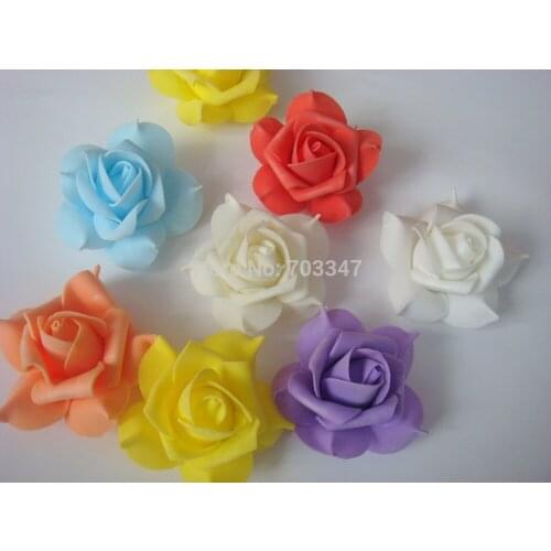 100pcs/lot) Totally 9 Colors For Selection!!! (6-7cm) Soft Touch Foam Rose Flower Heads DIY Crafts .* FREE SHIPPING
