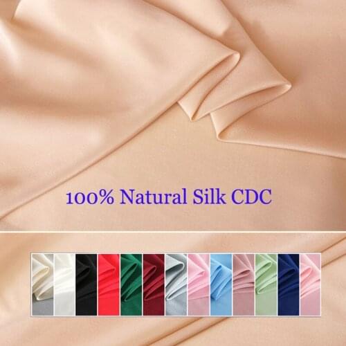 100cm*114cm Quality Natural Silk CDC Fabric For Gown 100 Pure Silk Crepe De Chine White Black Pure Nature Silk Crepe De Chine