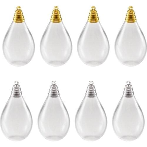 20pcs Handmade Blown Glass Beads and Brass Pendant Bails for DIY Clear Glass Bottle/Wind Chime Making