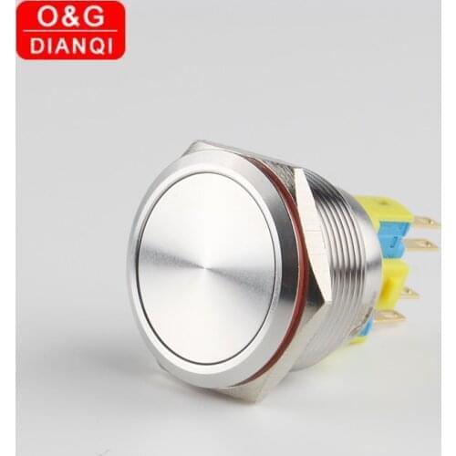 25mm Stainless Steel Push Button Switch Flat Head Switch Waterproof Momentary Push Button for Boat Elevator