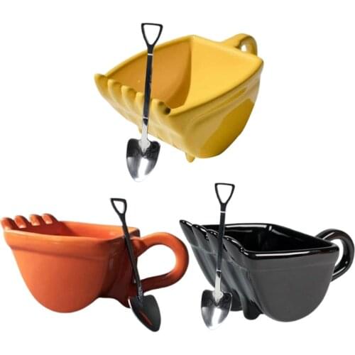 330ml Mugs Excavator Bucket Model Coffee Creative for Dessert Ceramic Cups for Best Gift Cake