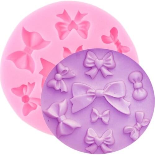 3D Bows Tie Silicone Fondant Molds DIY Baby Birthday Cake Decorating Tools Cupcake Topper Candy Clay Chocolate Gumpaste Moulds