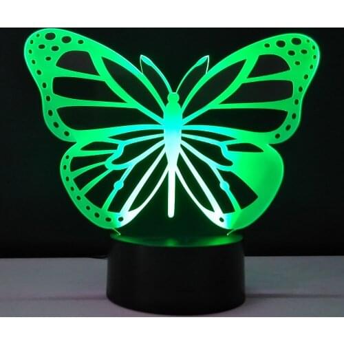3D Lampara decoration Butterfly LED Night lights Touch Switch Luminaria Multicolored Table Lamp Household Lights Creative Gadget