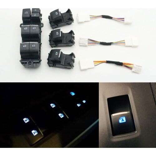 4pcs/Set LED Light Auto Power Window Button Switch For Toyota RAV4 CHR 2019 2020 LHD Left Hand Drive Car