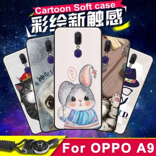 For OPPO A9 6.53" Case HD cartoon pattern soft silicone phone Case For OPPO A9 A 9 Cover OPPOA9 TPU Shell back cover cases shell