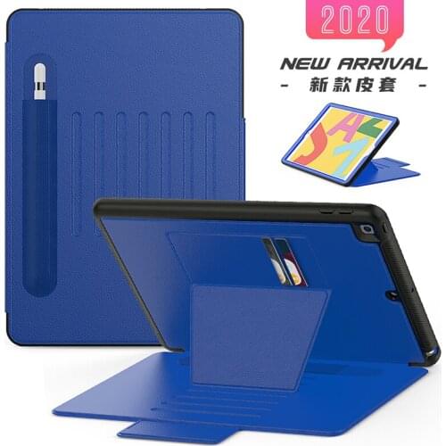 Magnet PU Leather Case with Pencil Slot and Auto Sleep Wake UP for iPad 10.2 2019 Gen 7 TPU Back Smart Cover for iPad 8 10.2+Pen