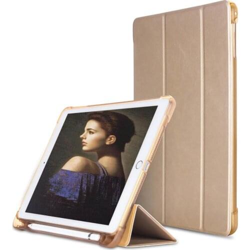 For new ipad 2017 2018 model,Case with Pencil Holder,Slim Protective Smart Cover for iPad case new 9. 7"+screen protector