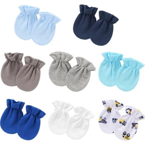 Baby Anti Scratching Soft Cotton Gloves Newborn Protection Face Scratch Mittens