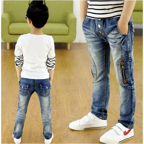 Kids clothing 2021 Spring and Autumn new boys wild jeans,children denim trousers boy fashionm pencil zipper pants