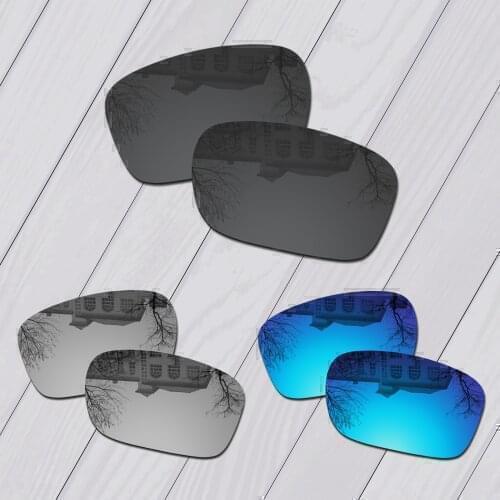 E.O.S 3 Pairs Black & Silver & Ice Blue Polarized Replacement Lenses for Oakley Holbrook Sunglasses