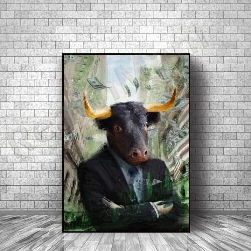 Stock market canvas art-bull market art wall prints canvas decoration poster