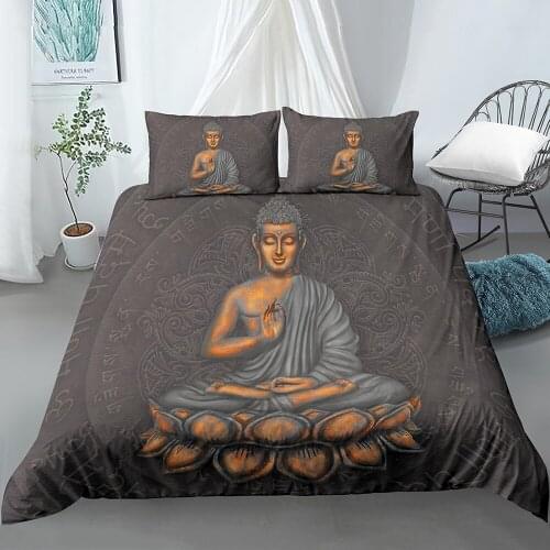 Classical Bodhisattva BuddhaPrinted Polyester Duvet Cover for Hom Bedroom Quilt Cover Bedding Sets US King Queen Size