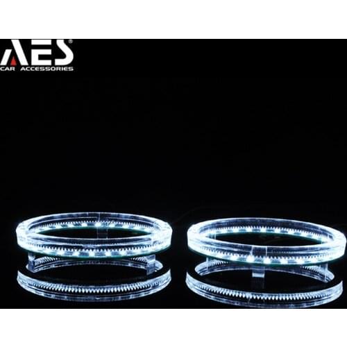 AES 2pcs Halo Ring Newest Automobiles LED Angel Eyes For HID Bixenon Projector Lens Headlight White Super Bright LED