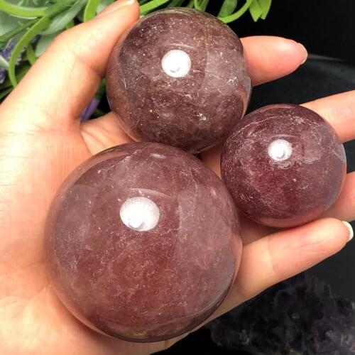 Beautiful Natural Strawberry Quartz Crystal Ball mineral crystals