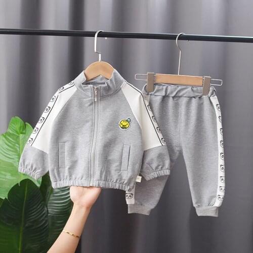 Toddler Boys Clothing Sets New Autumn Spring Long Sleeve Active Suits Cartoon Print Baby Girls Cotton Jacket+Pants Kids Clothes