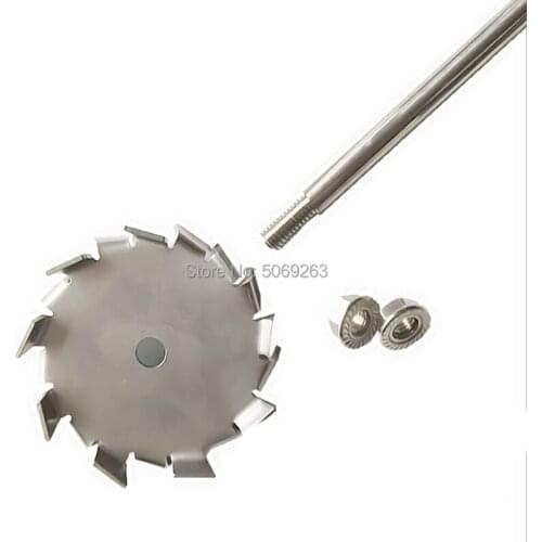 1set Laboratory 304 Stainless Steel Sawtooth Disc Stirrer, Dispersive disc Agitator with Stirring Rod